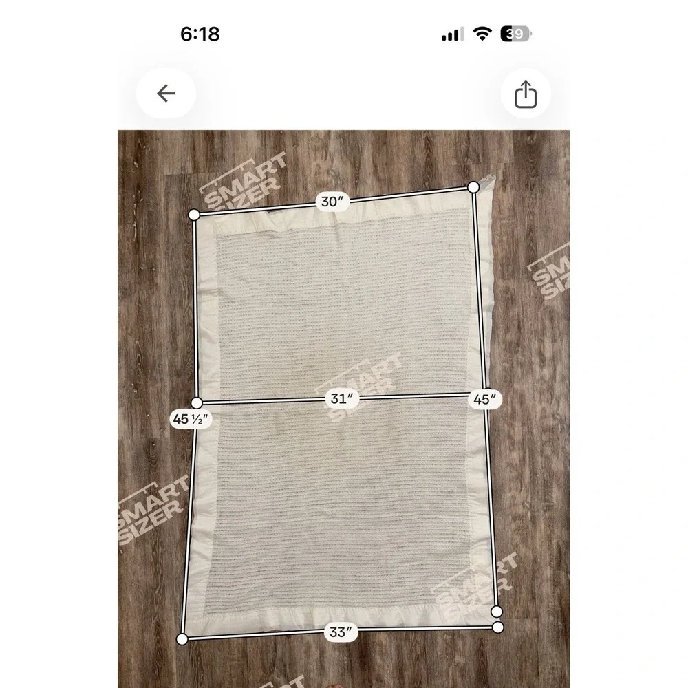 Vtg Carters Baby Blanket Waffle Weave Thermal Cream Nylon Edge 32x45 As Is